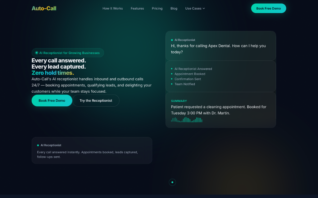 Auto-Call — 24/7 AI Receptionist Agency