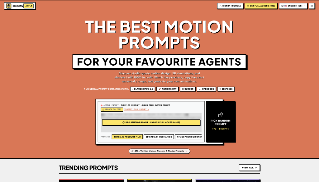 PromptlyWorld — 3D Motion Design Prompt Library